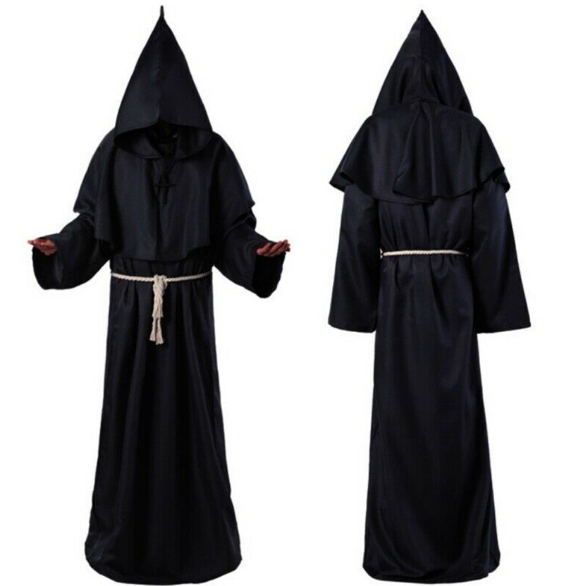 ٻҾ2 ͧԹ : ++++شΌչѡǪ شҷǧ ش Priest ҤѡǪ ͧ觡ؤҧ    vampire ٵ  Medieval Monk Priest Robe Black Hooded 
